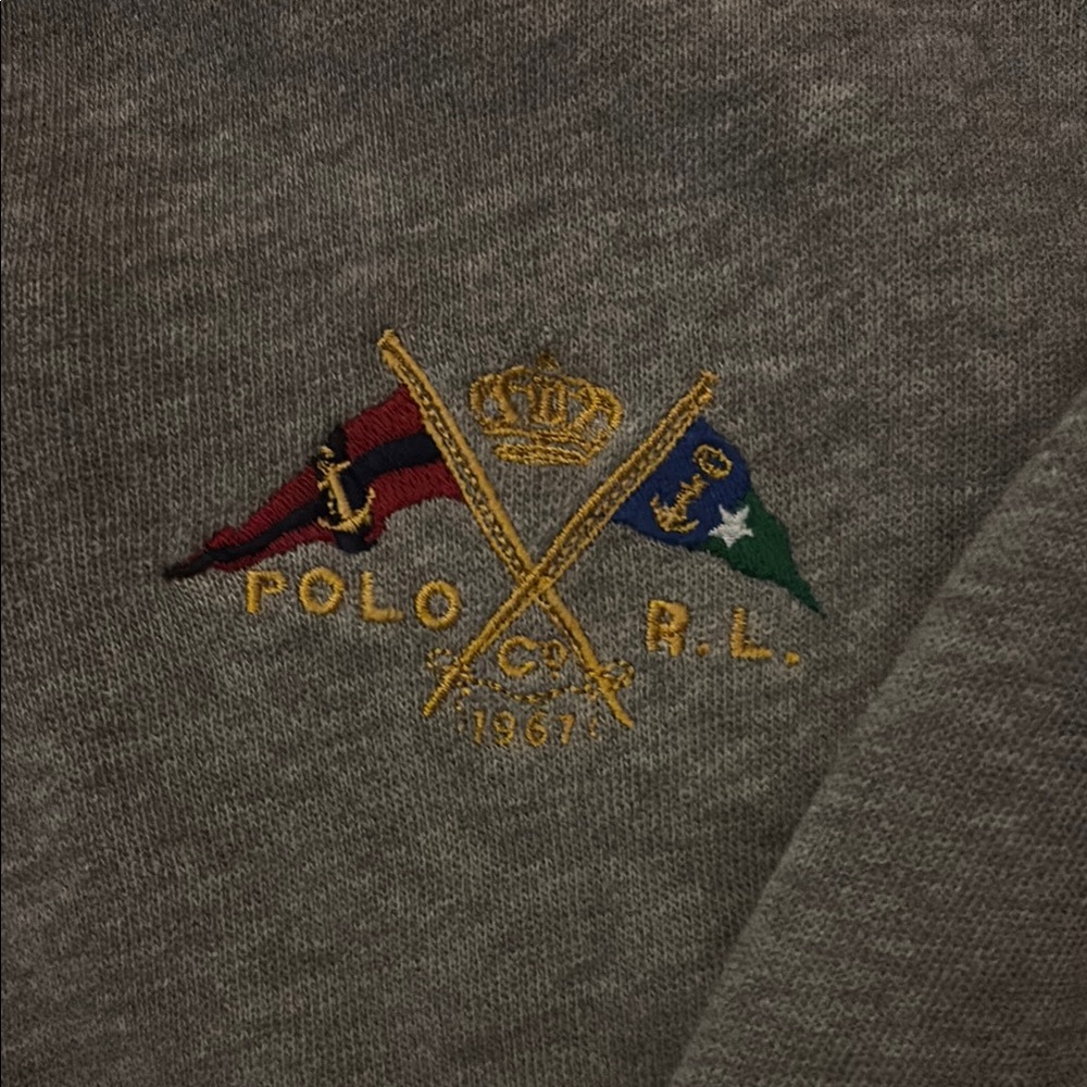 Polo Ralph Lauren Gray Collared Sweatshirt Men's XL - Picture 3 of 3